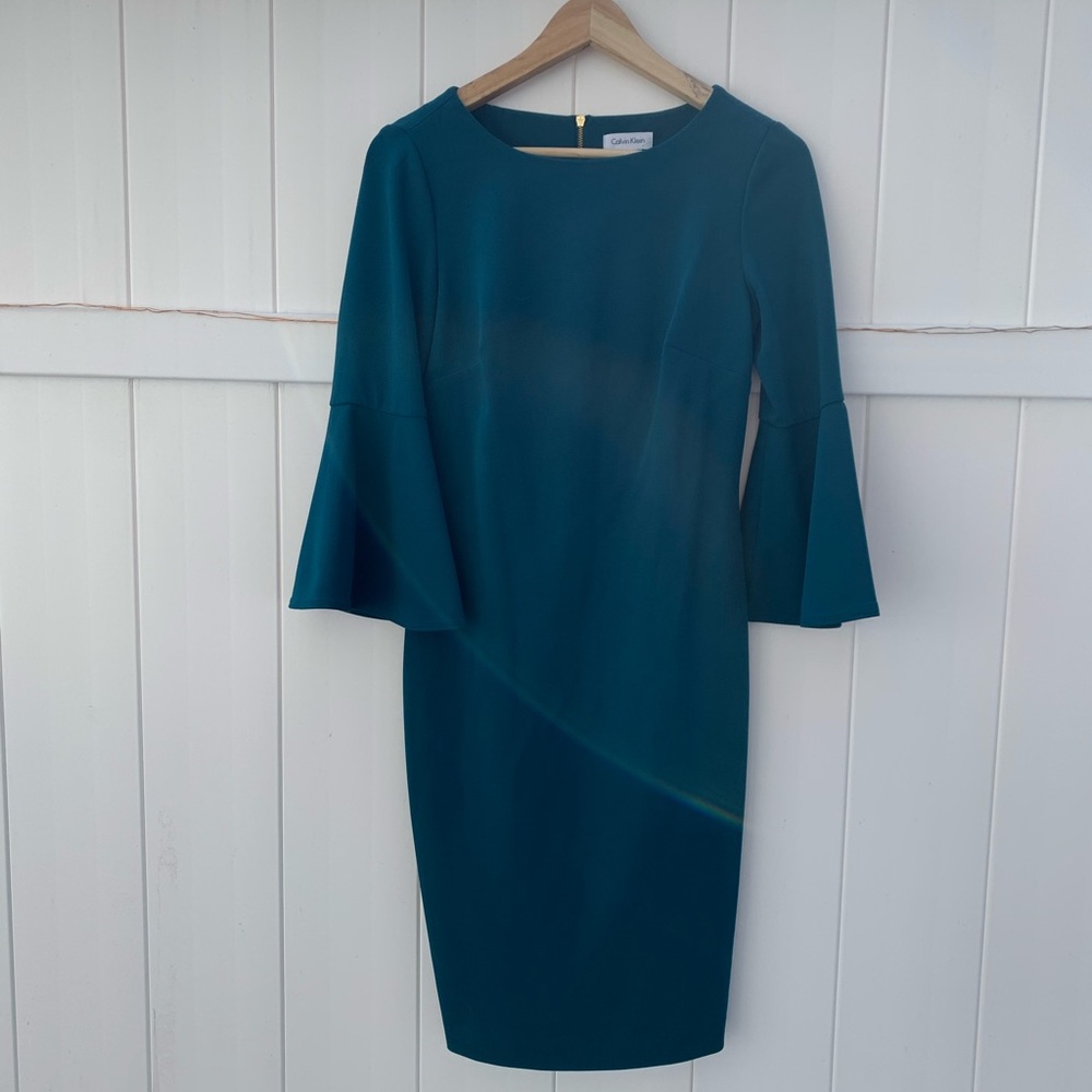Teal Calvin Klein formal dress